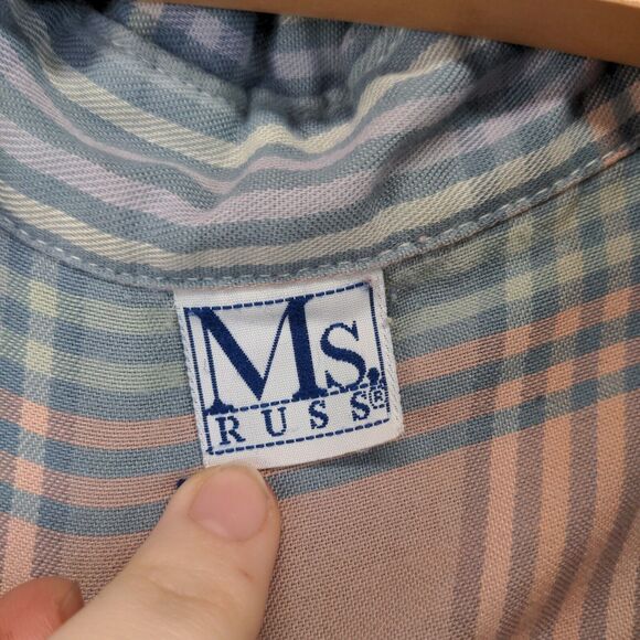 Ms Russ Womens Button Front Shirt Multi Plaid XXL Button Front Long Sleeve - Picture 13 of 16